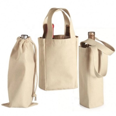 Cotton Bottle Bag, Cotton Bottle Drawstring Bag, Promotional Bottle Bags